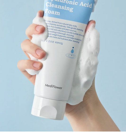 MediFlower - Mousse Nettoyante Hydratante à l’Acide Hyaluronique
